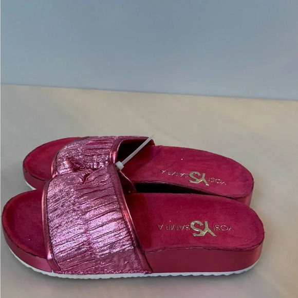 Yosi Samra Miss Ariel Slide in Pink Metallic Size 3 - Picture 3 of 5